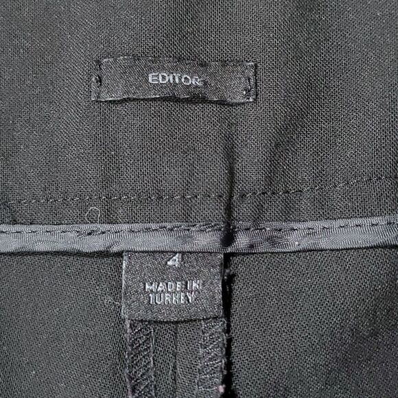 💜Vintage Express Black Editor Wide Waistband Pants Size 4 - Picture 6 of 7